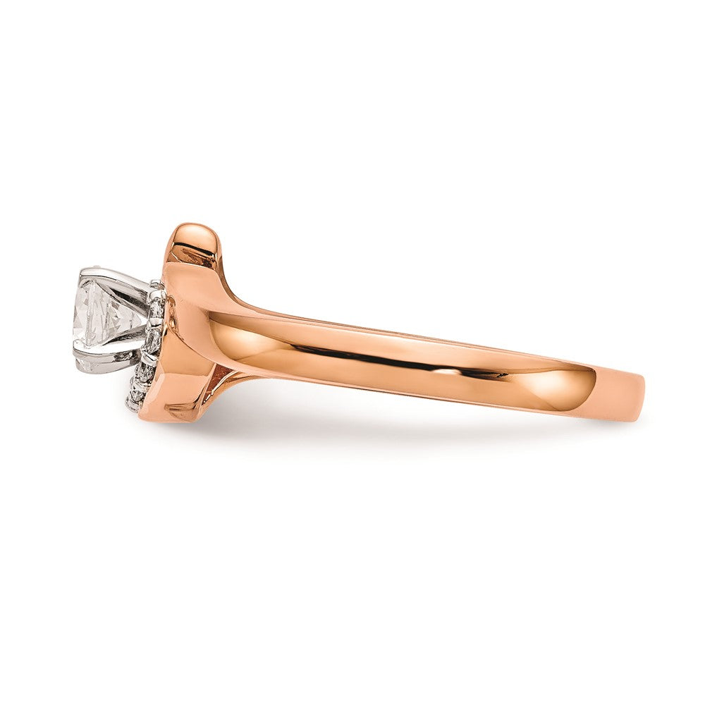 10K Rose Gold Peg Set Bypass 1/20 carat Diamond Semi-mount Engagement Ring