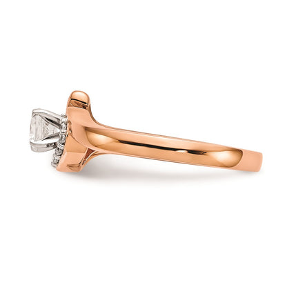 10K Rose Gold Peg Set Bypass 1/20 carat Diamond Semi-mount Engagement Ring