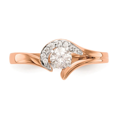10K Rose Gold Peg Set Bypass 1/20 carat Diamond Semi-mount Engagement Ring