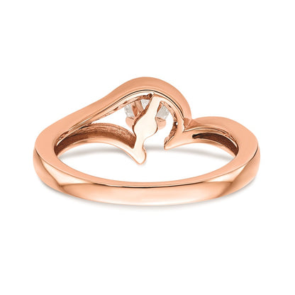 10K Rose Gold Peg Set Bypass 1/20 carat Diamond Semi-mount Engagement Ring