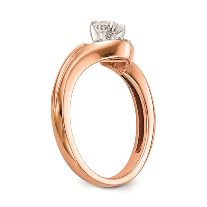 10K Rose Gold Peg Set Bypass 1/20 carat Diamond Semi-mount Engagement Ring