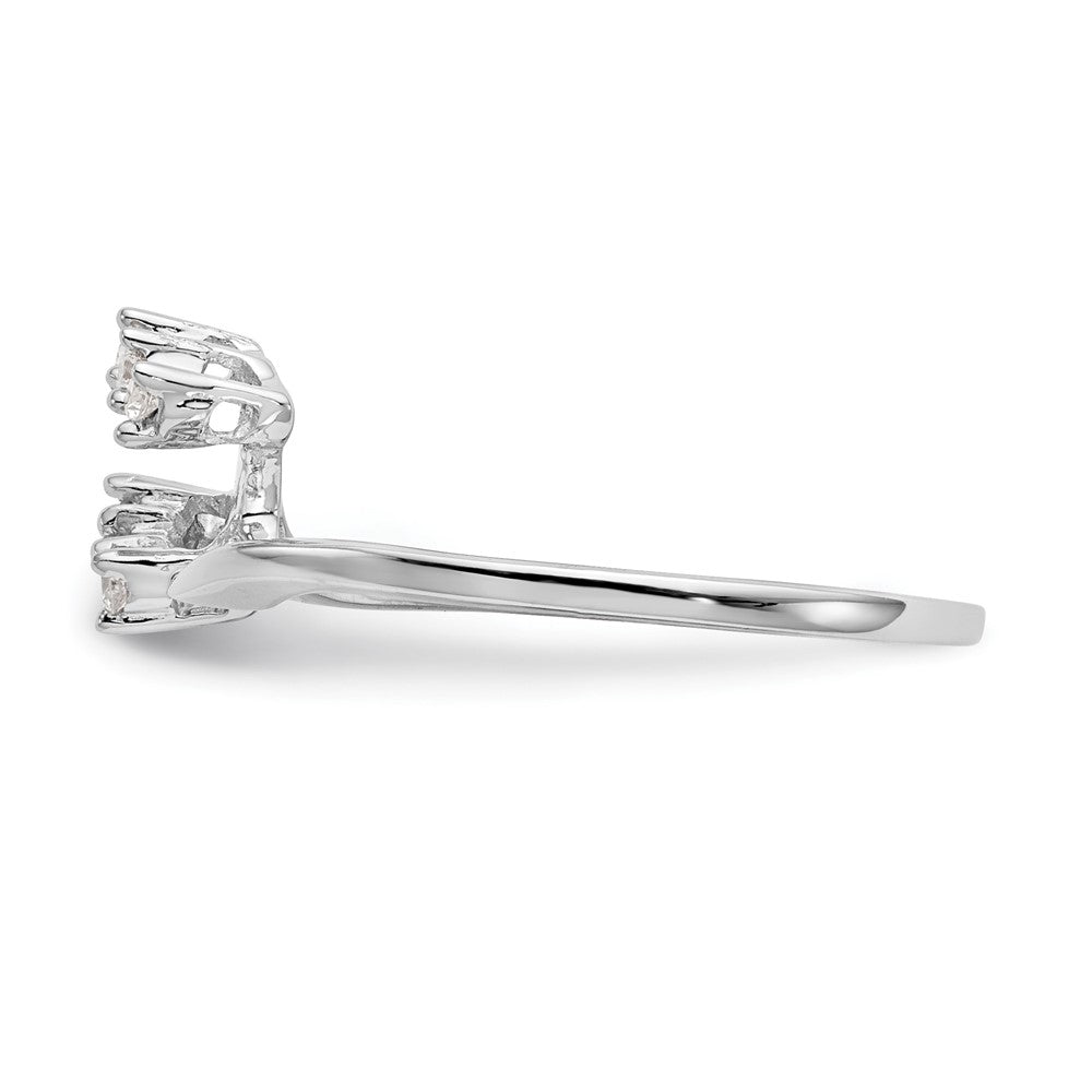 14k White Gold 1/20 carat Diamond Contoured Complete Wedding Band