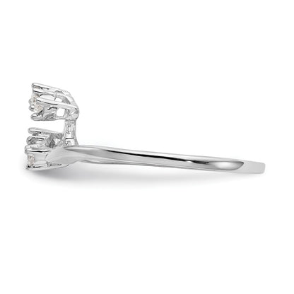 14k White Gold 1/20 carat Diamond Contoured Complete Wedding Band