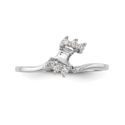 14k White Gold 1/20 carat Diamond Contoured Complete Wedding Band