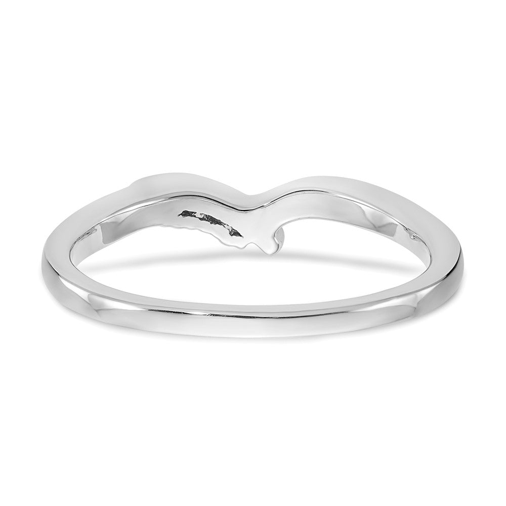 14k White Gold 1/20 carat Diamond Contoured Complete Wedding Band