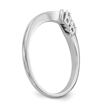 14k White Gold 1/20 carat Diamond Contoured Complete Wedding Band