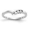 14k White Gold 1/20 carat Diamond Contoured Complete Wedding Band