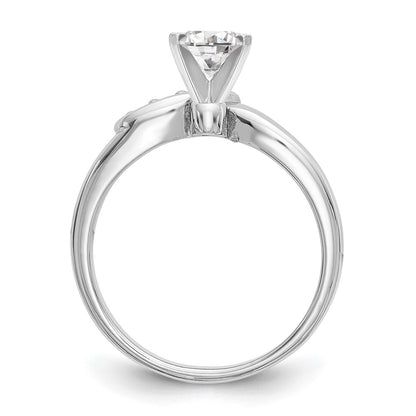 14k White Gold By-Pass Peg Set 1/20 carat Diamond Semi-mount Engagement Ring