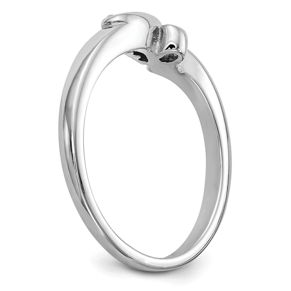14k White Gold By-Pass Peg Set 1/20 carat Diamond Semi-mount Engagement Ring