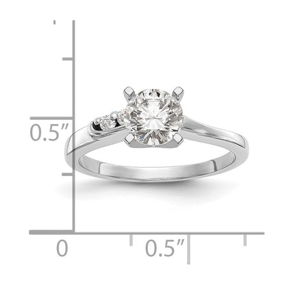 14k White Gold By-Pass Peg Set 1/20 carat Diamond Semi-mount Engagement Ring