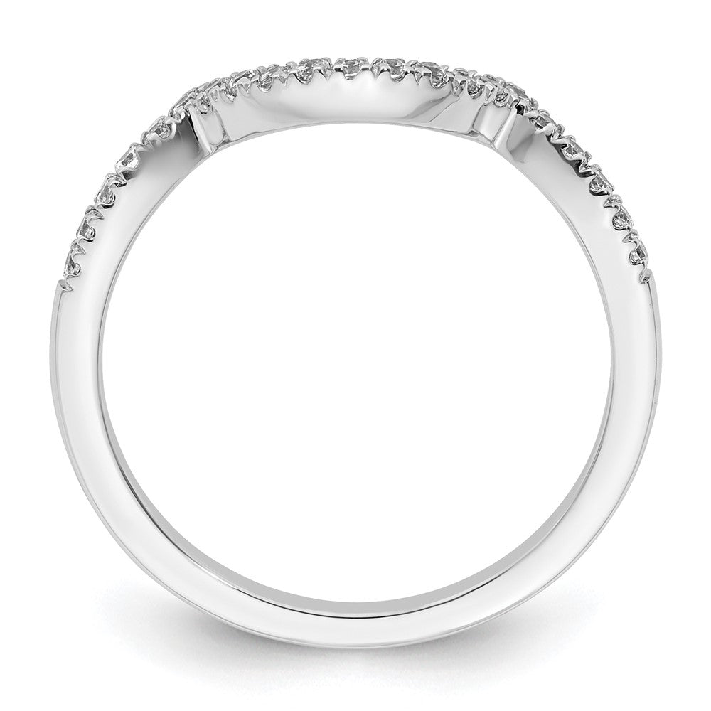 14k White Gold 1/5 carat Diamond Contoured Complete Wedding Band