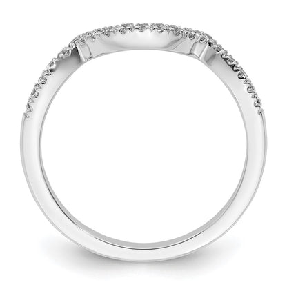 14k White Gold 1/5 carat Diamond Contoured Complete Wedding Band