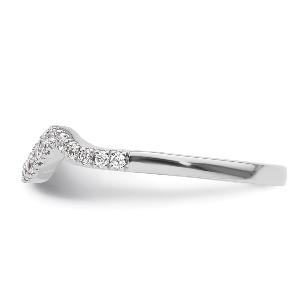 14k White Gold 1/5 carat Diamond Contoured Complete Wedding Band