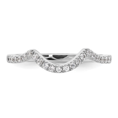 14k White Gold 1/5 carat Diamond Contoured Complete Wedding Band