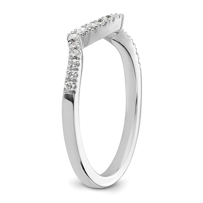 14k White Gold 1/5 carat Diamond Contoured Complete Wedding Band