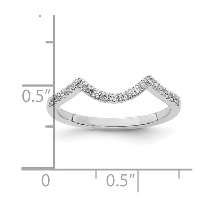 14k White Gold 1/5 carat Diamond Contoured Complete Wedding Band