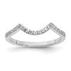 14k White Gold 1/5 carat Diamond Contoured Complete Wedding Band