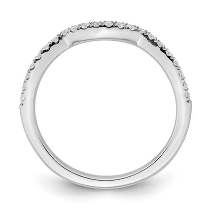 14k White Gold 1/5 carat Diamond Contoured Complete Wedding Band
