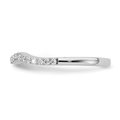 14k White Gold 1/5 carat Diamond Contoured Complete Wedding Band