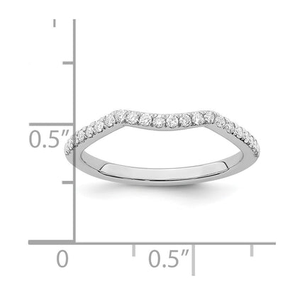 14k White Gold 1/5 carat Diamond Contoured Complete Wedding Band