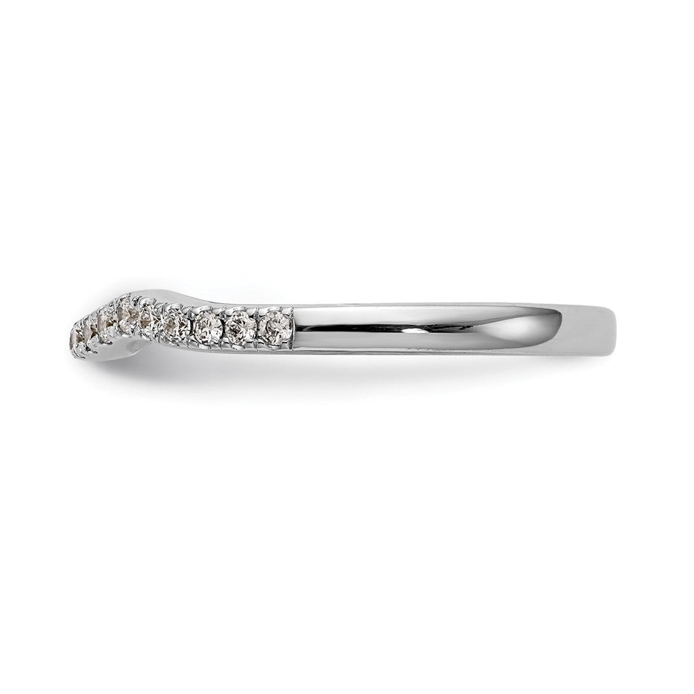 14k White Gold 1/4 carat Diamond Contoured Complete Wedding Band