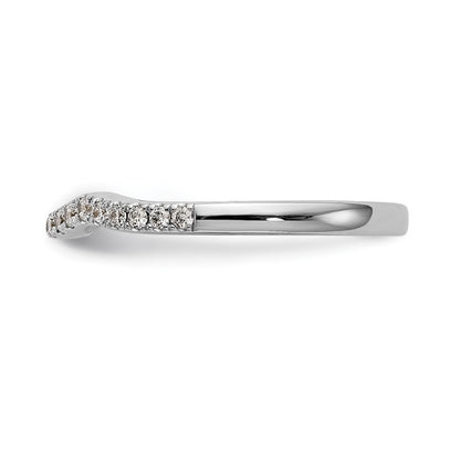 14k White Gold 1/4 carat Diamond Contoured Complete Wedding Band