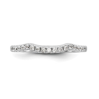 14k White Gold 1/4 carat Diamond Contoured Complete Wedding Band