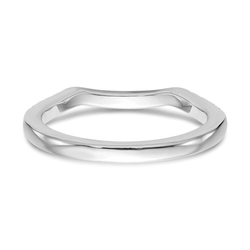 14k White Gold 1/4 carat Diamond Contoured Complete Wedding Band