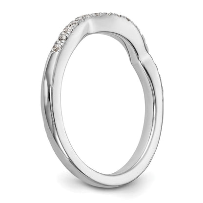14k White Gold 1/4 carat Diamond Contoured Complete Wedding Band