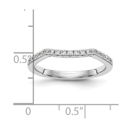 14k White Gold 1/4 carat Diamond Contoured Complete Wedding Band