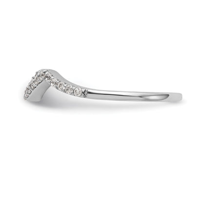 14k White Gold 1/6 carat Diamond Contoured Complete Wedding Band