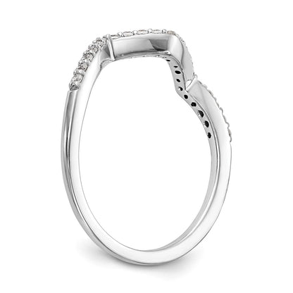 14k White Gold 1/6 carat Diamond Contoured Complete Wedding Band