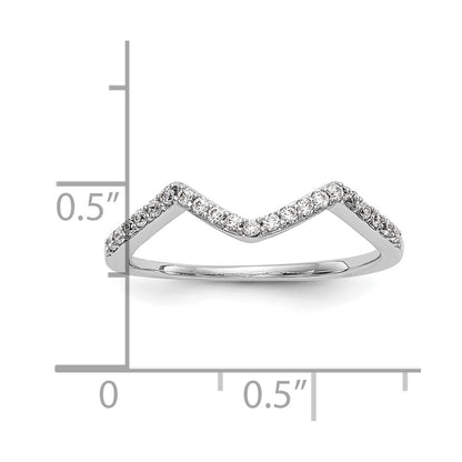 14k White Gold 1/6 carat Diamond Contoured Complete Wedding Band