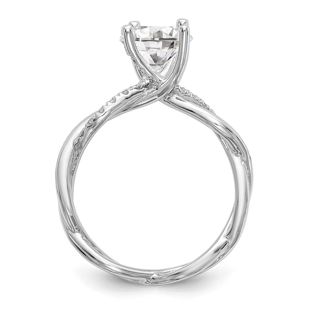 14k White Gold 1/4 carat Lab Grown Diamond VS/SI+ G+ 1 carat Center Round Semi Mount Bypass Engagement Ring