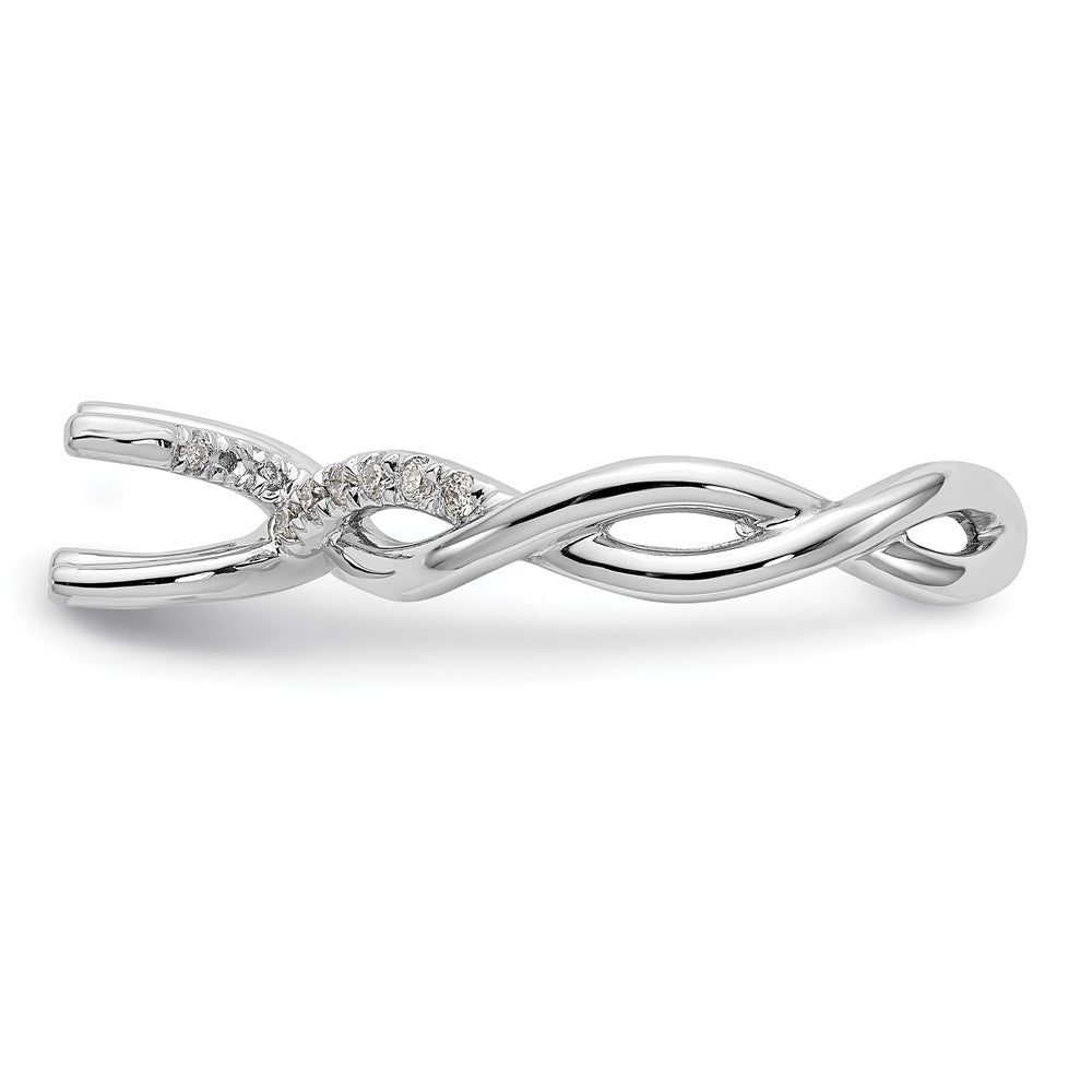 14k White Gold 1/4 carat Lab Grown Diamond VS/SI+ G+ 1 carat Center Round Semi Mount Bypass Engagement Ring