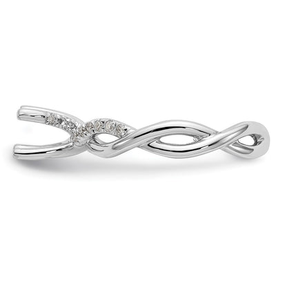 14k White Gold 1/4 carat Lab Grown Diamond VS/SI+ G+ 1 carat Center Round Semi Mount Bypass Engagement Ring
