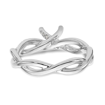 14k White Gold 1/5 carat Lab Grown Diamond VS/SI+ G+ 3/4 carat Center Round Semi Mount Bypass Engagement Ring