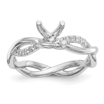 14k White Gold 1/4 carat Lab Grown Diamond VS/SI+ G+ 1 carat Center Round Semi Mount Bypass Engagement Ring
