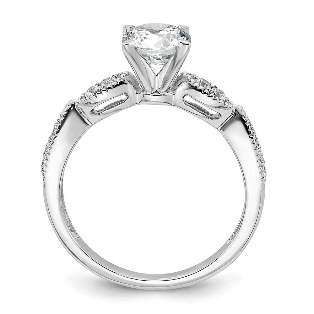 True Origin 14K White Gold 1/6 carat Lab Grown Diamond VS+ F+ Semi-Mount Round Engagement Ring