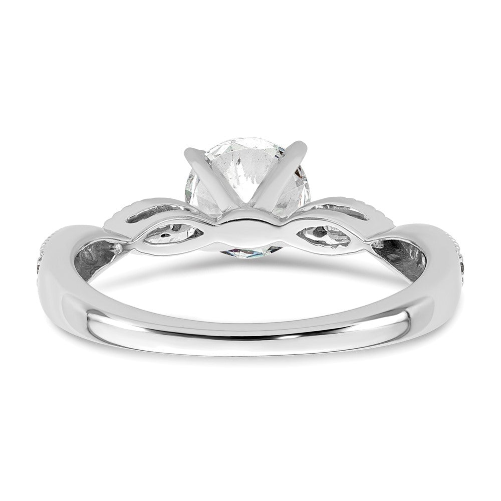 True Origin 14K White Gold 1/6 carat Lab Grown Diamond VS+ F+ Semi-Mount Round Engagement Ring