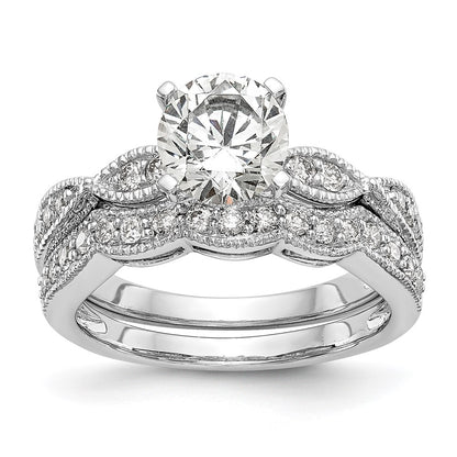 True Origin 14K White Gold 1/6 carat Lab Grown Diamond VS+ F+ Semi-Mount Round Engagement Ring