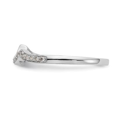 14k White Gold 1/6 carat Diamond Contoured Complete Wedding Band