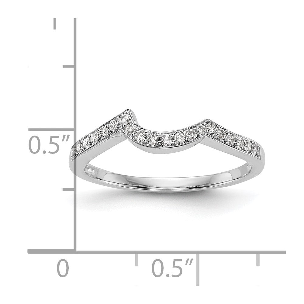 14k White Gold 1/6 carat Diamond Contoured Complete Wedding Band