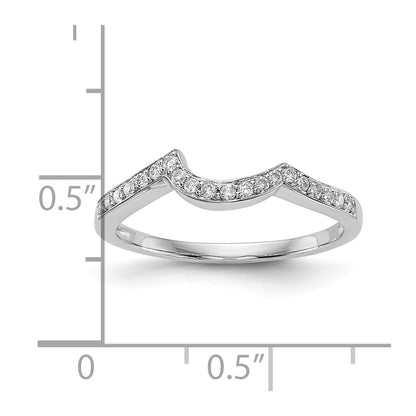 14k White Gold 1/6 carat Diamond Contoured Complete Wedding Band