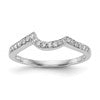 14k White Gold 1/6 carat Diamond Contoured Complete Wedding Band