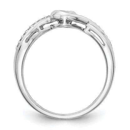 14k White Gold Criss-Cross Peg Set 1/6 carat Diamond Semi-mount Engagement Ring
