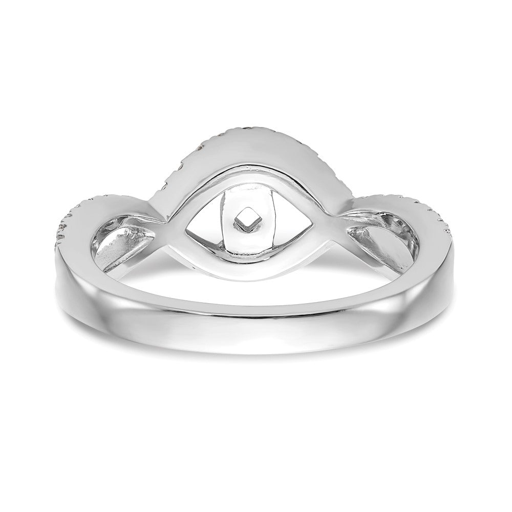 14k White Gold 1/2 carat Lab Grown Diamond VS/SI+ G+ Semi Mount Criss Cross Peg Set Engagement Ring