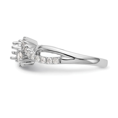 14k White Gold 5/8 carat Lab Grown Diamond VS/SI+ G+ Round Complete Criss Cross Engagement Ring
