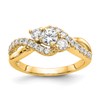 14k 5/8 carat Lab Grown Diamond VS/SI+ G+ Round Complete Criss Cross Engagement Ring