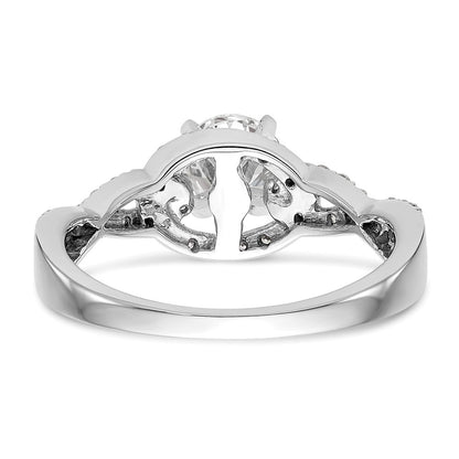 14k White Gold Criss-Cross Peg Set 1/3 carat Diamond Semi-mount Engagement Ring